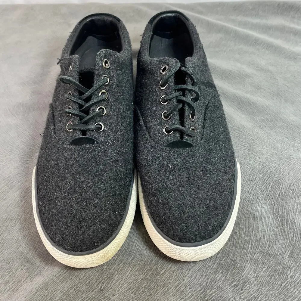 Polo Ralph Lauren Vaughn Fashion Sneaker Charcoal Gray Flannel Men's 8.5 Lace Up